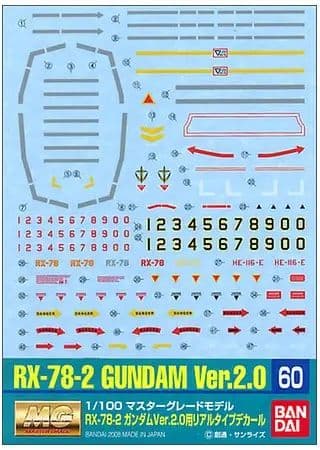 Gundam Decal 60 - MG Gundam Ver 2.0 - Box Art