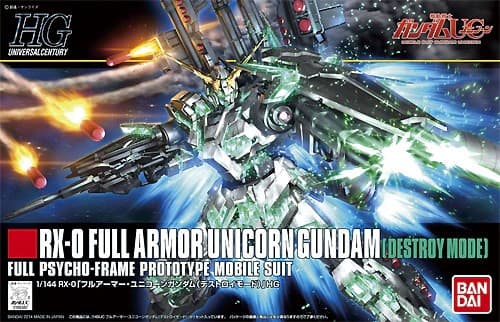HGUC RX-0 Full Armor Unicorn Gundam (Destroy Mode) - Box Art