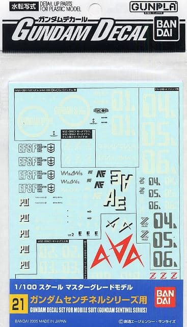 Decal Set for MS (Gundam Sentinel Series) - Box Art