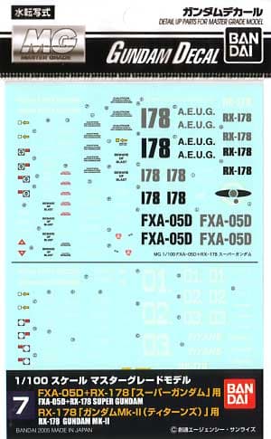 FXA-05D + RX-178 Super Gundam / Mk.II Decals - Box Art