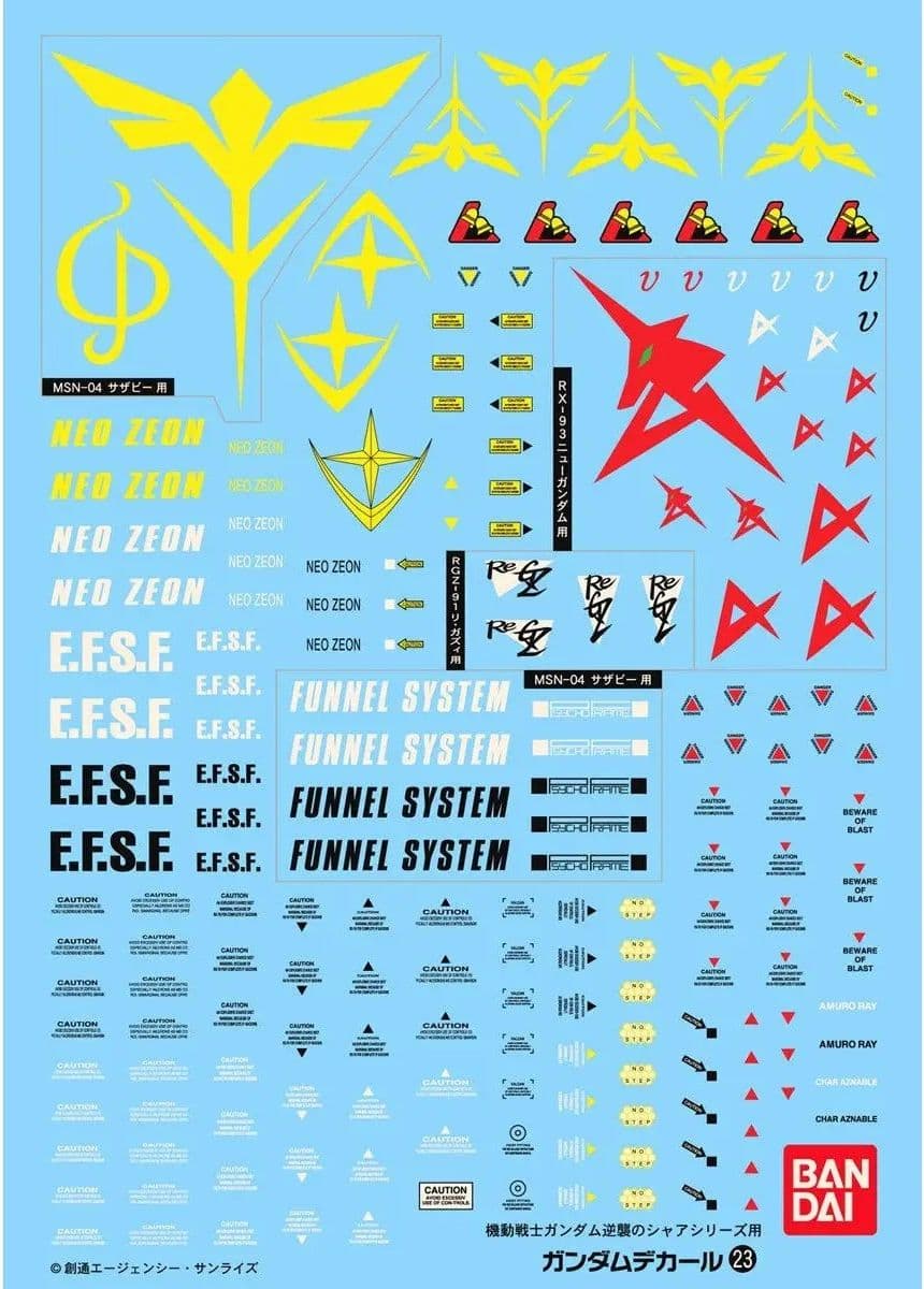 Decal Set for MS (Char's Counterattack Series)