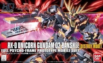 HGUC RX-0 Unicorn Gundam 02 Banshee (Destroy Mode) - Box Art