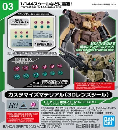 HG / 30MM / 30MS Customize Material (3D Lens Stickers) - Box Art