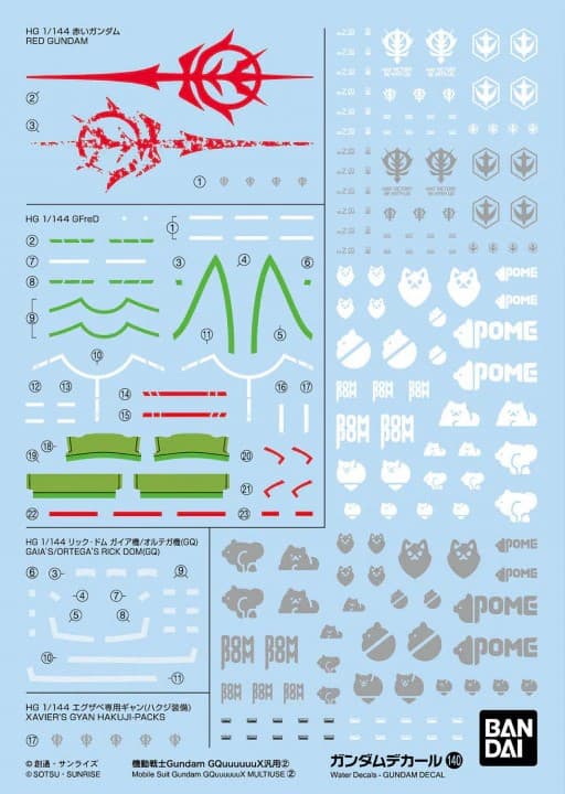 Gundam Decal No.140 Mobile Suit Gundam GQuuuuuuX Multiuse 2
