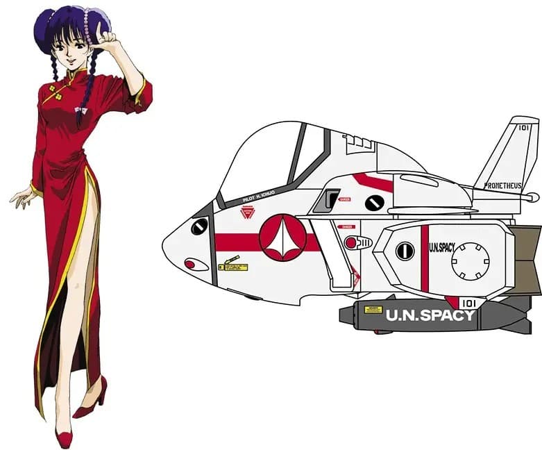 Lynn Minmay (China Dress) w/VF-1J Valkyrie (Eggplane) - Box Art