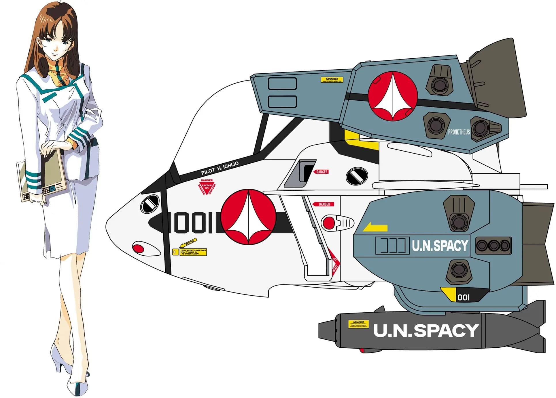 Misa Hayase w/VF-1S Super Valkyrie Egg Plane